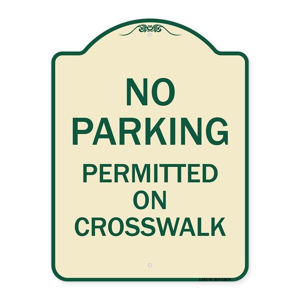 No Parking Permitted on Crosswalk Heavy-Gauge Aluminum Architectural Sign, 24" x 18", TG-1824-23678